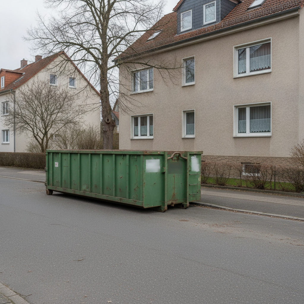 Absetzcontainer auf oeffentlicher Verkehrsflaeche
