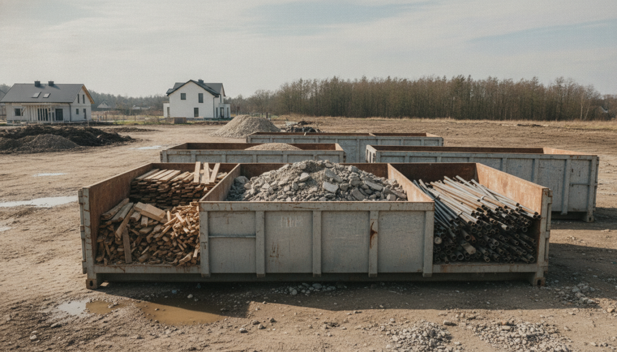 Container mit sortiertem Abfall