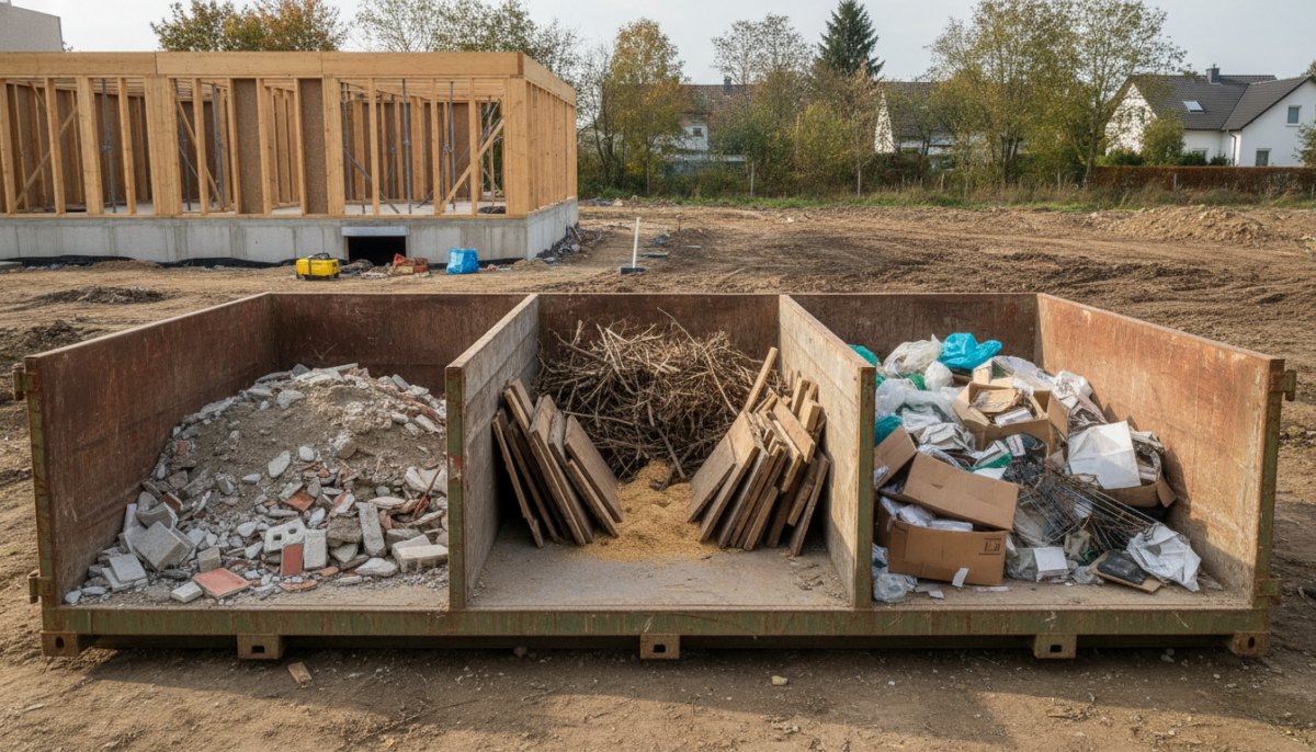 Container mit sortiertem Abfall