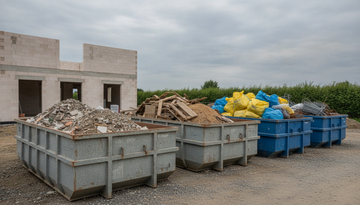Container mit sortiertem Abfall