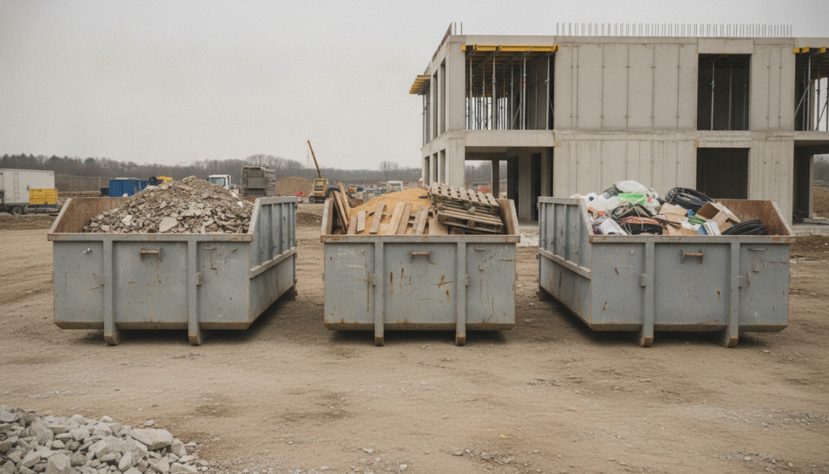 Container mit sortiertem Abfall