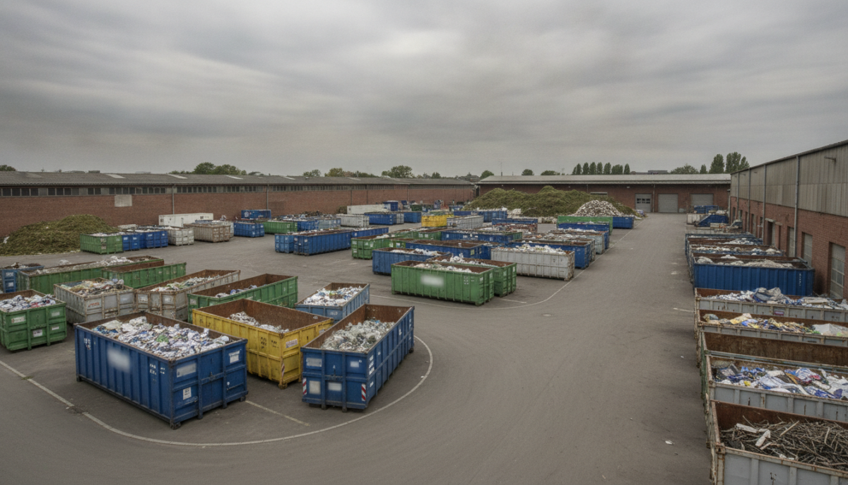 Kommunaler Recyclinghof mit Containern