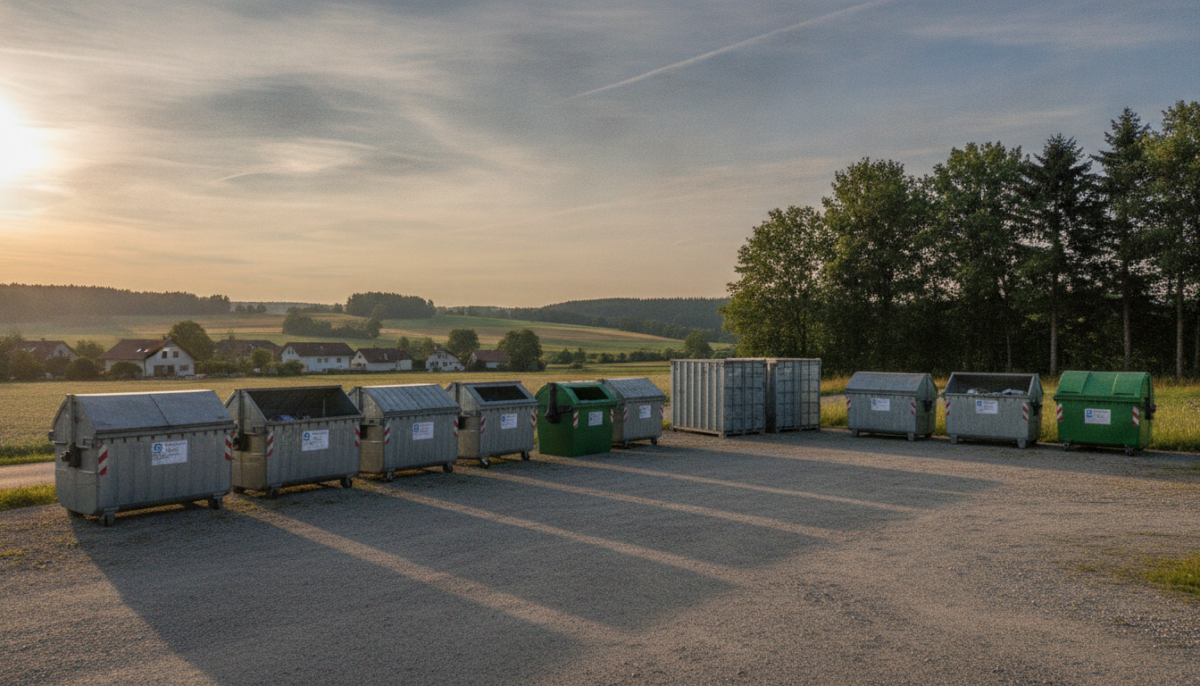 Kleiner kommunaler Wertstoffhof am Ortsrand