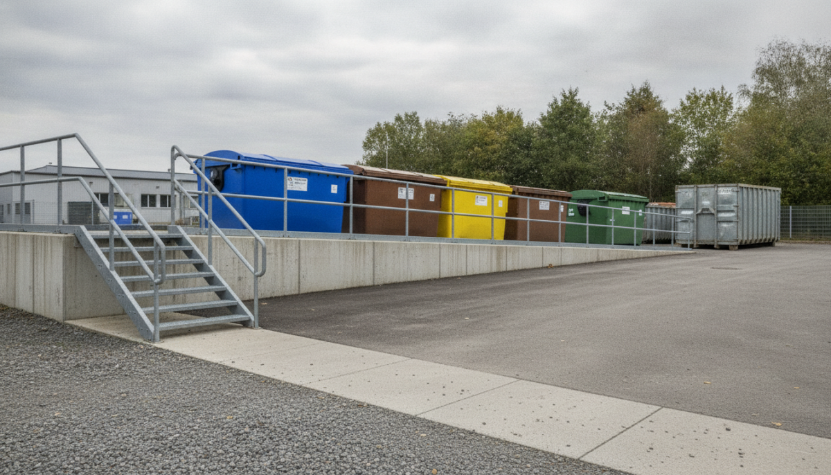 Kommunaler Recyclinghof mit Containern