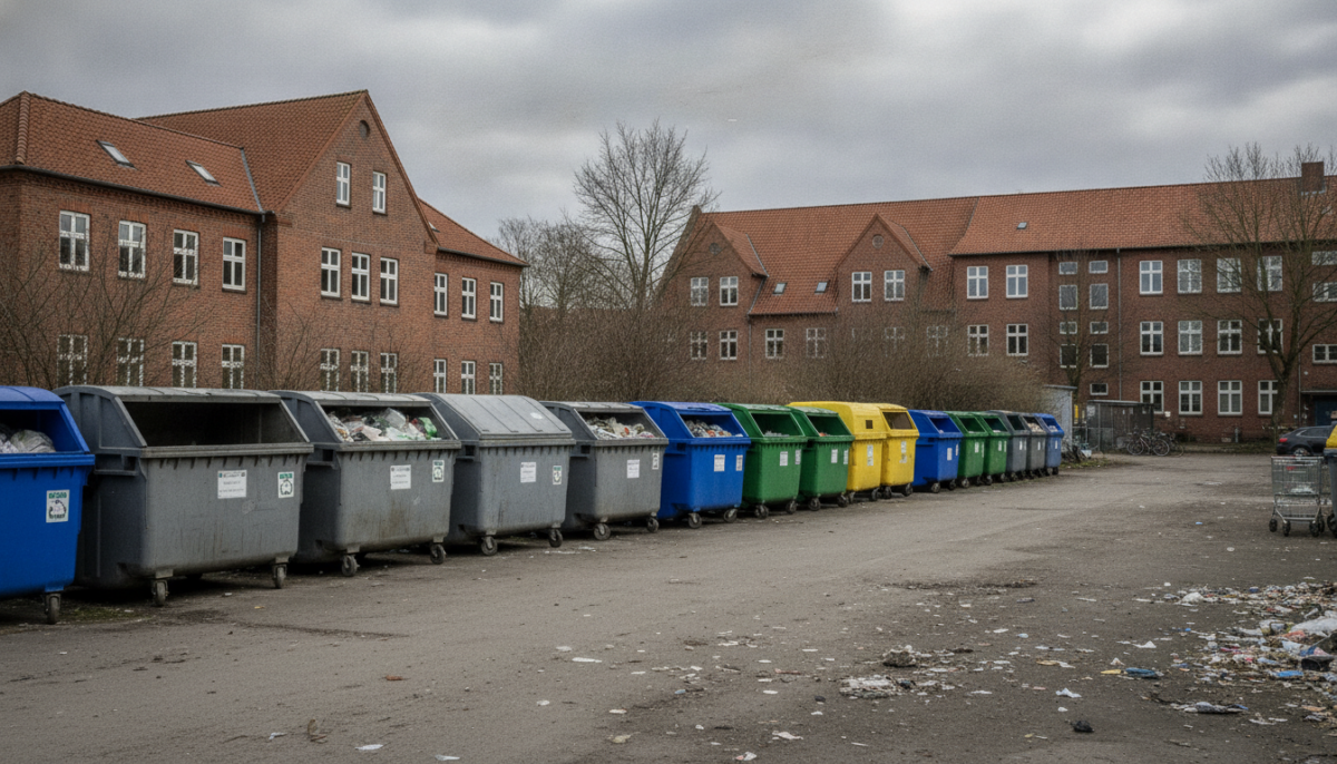 Kommunaler Recyclinghof mit Containern