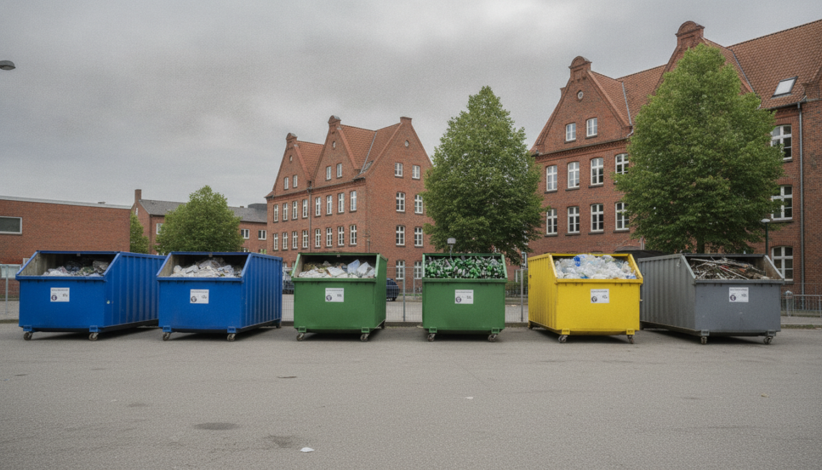 Kommunaler Recyclinghof mit Containern