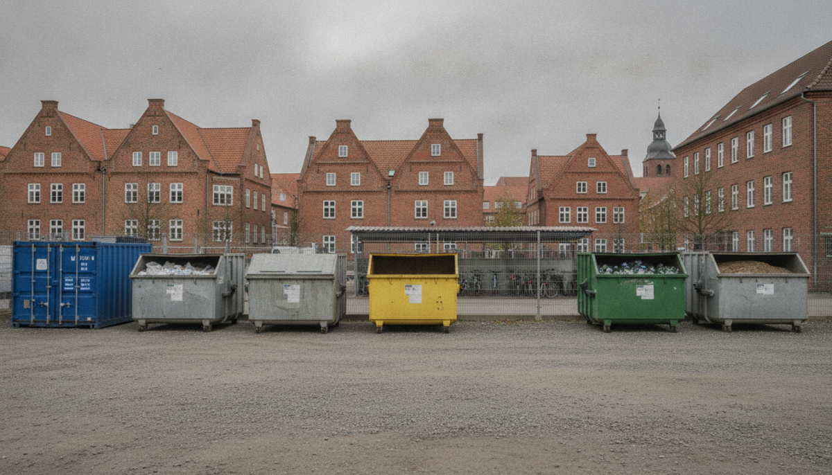 Kommunaler Recyclinghof mit Containern