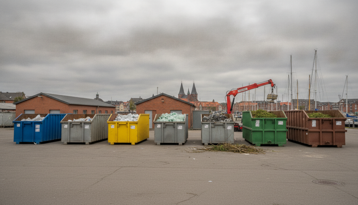 Kommunaler Recyclinghof mit Containern