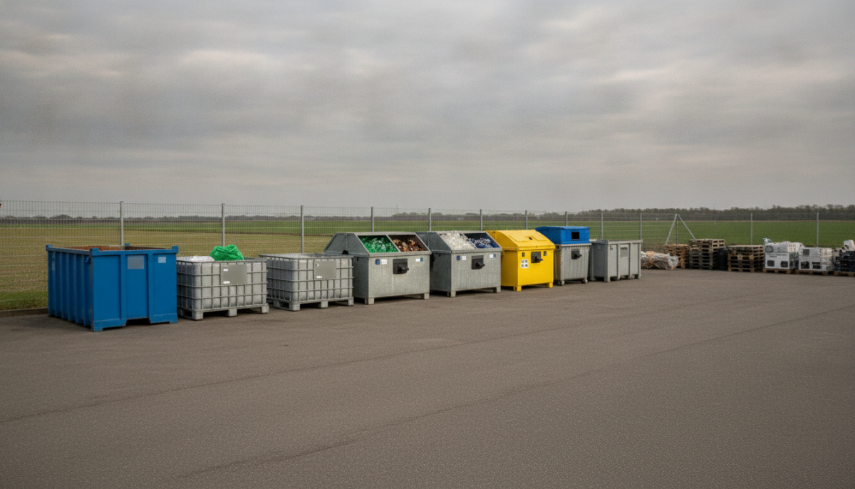 Kommunaler Recyclinghof mit Containern
