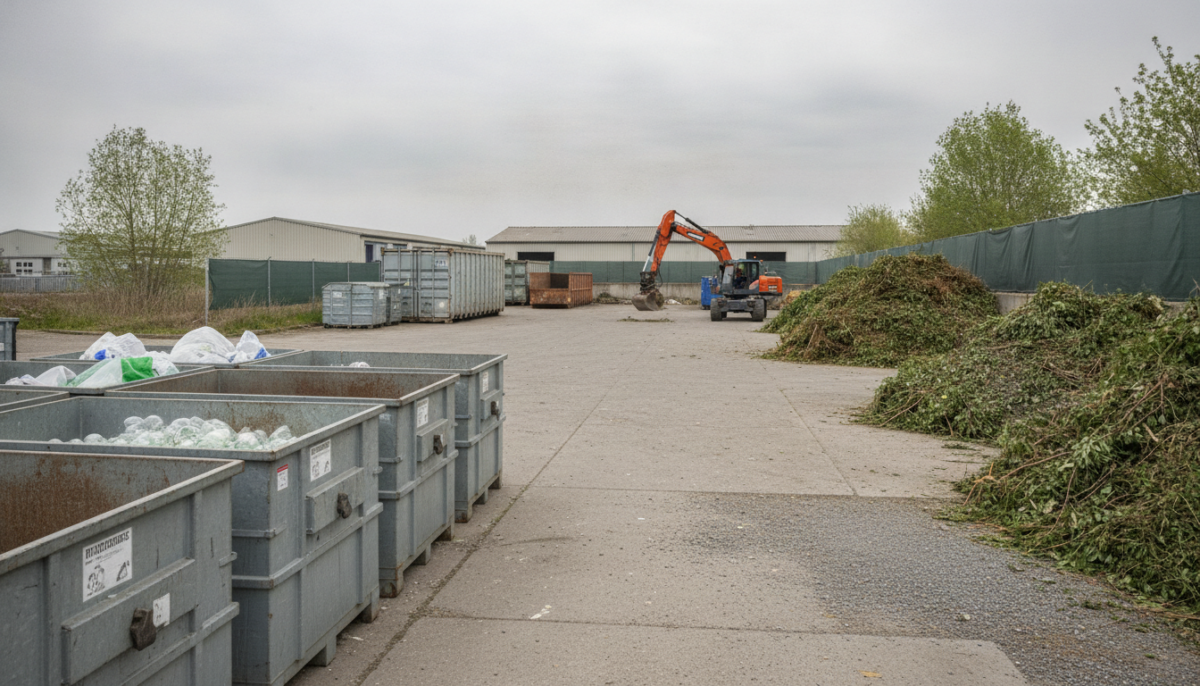 Kommunaler Recyclinghof mit Containern