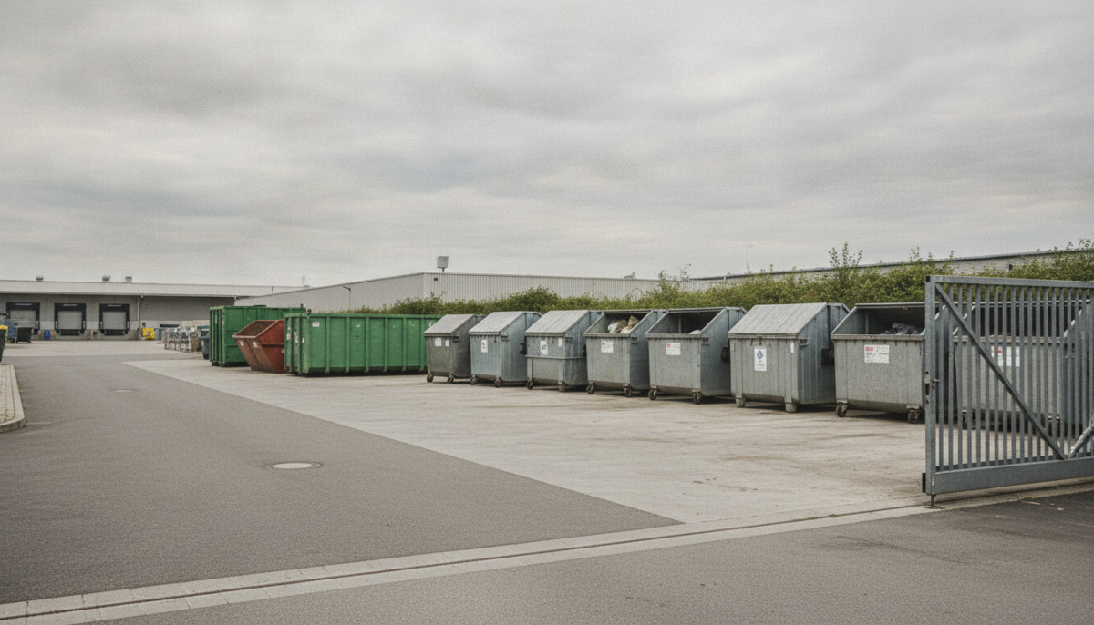 Kommunaler Recyclinghof mit Containern