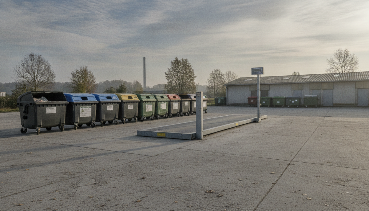 Kommunaler Recyclinghof mit Containern