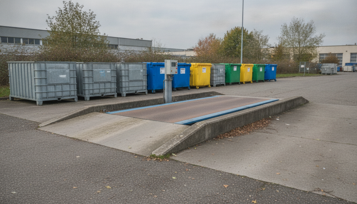 Kommunaler Recyclinghof mit Containern