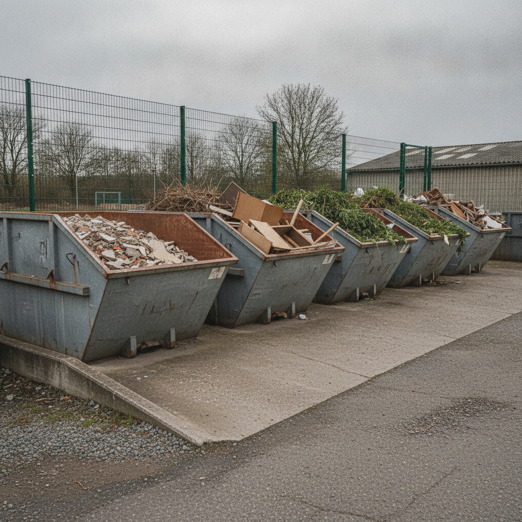 Sammelcontainer auf einem kommunalen Wertstoffhof