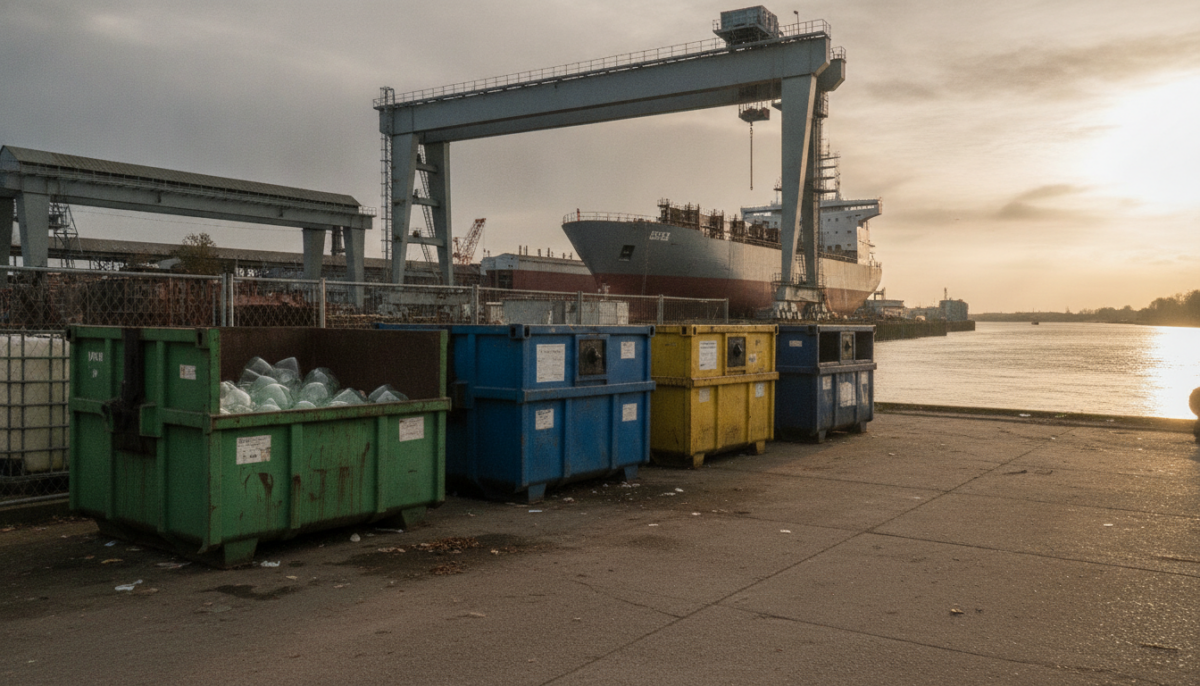 Kommunaler Wertstoffhof mit Containern