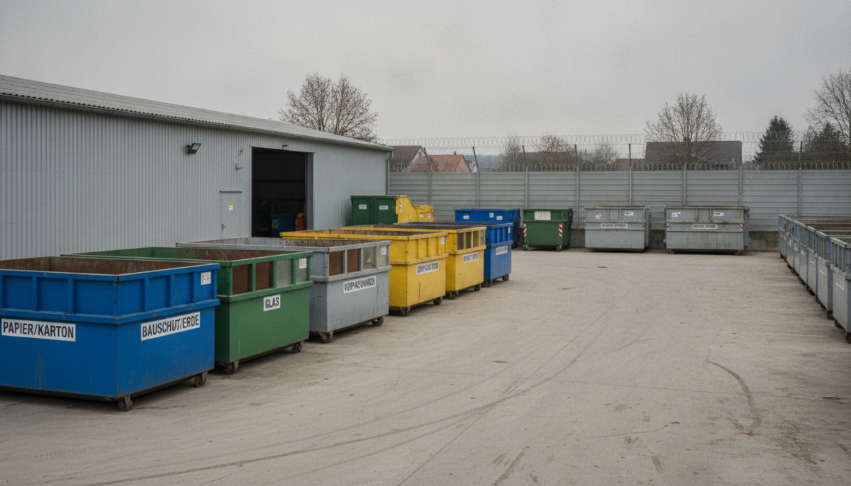 Kommunaler Wertstoffhof mit Containern