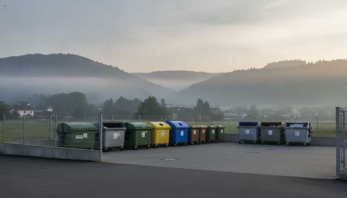 Kommunaler Wertstoffhof mit Containern