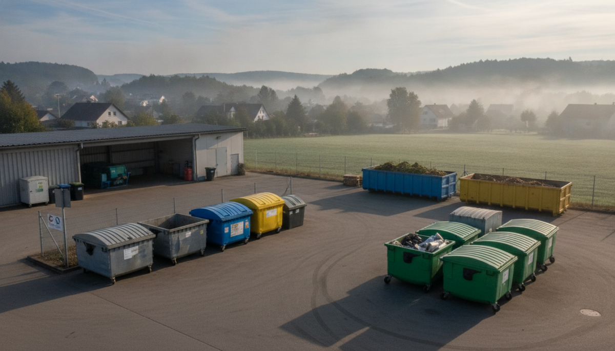 Kommunaler Wertstoffhof mit Containern