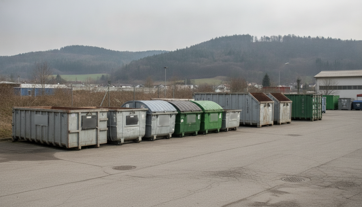 Kommunaler Wertstoffhof mit Containern