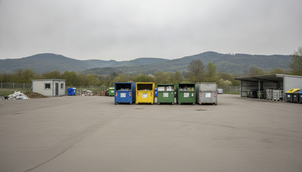 Kommunaler Wertstoffhof mit Containern