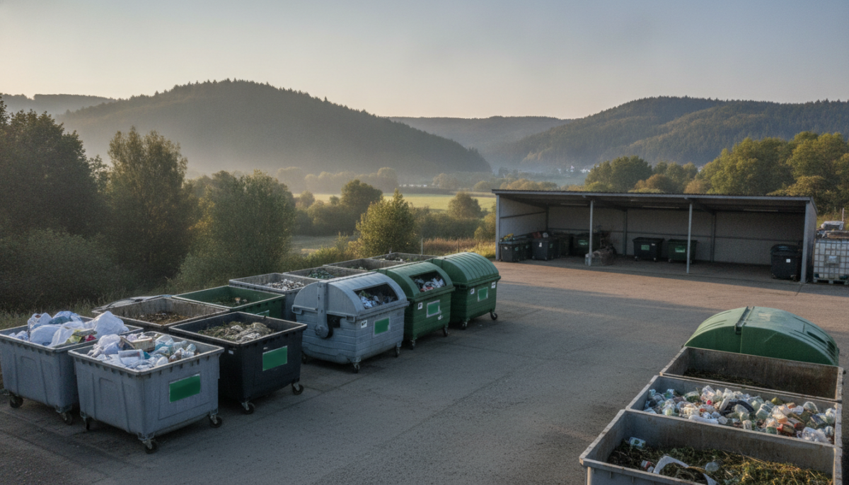 Kommunaler Wertstoffhof mit Containern