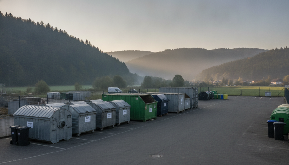 Kommunaler Wertstoffhof mit Containern