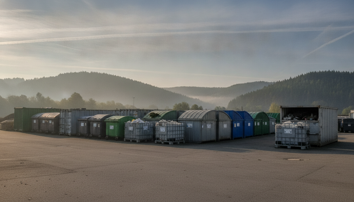 Kommunaler Wertstoffhof mit Containern