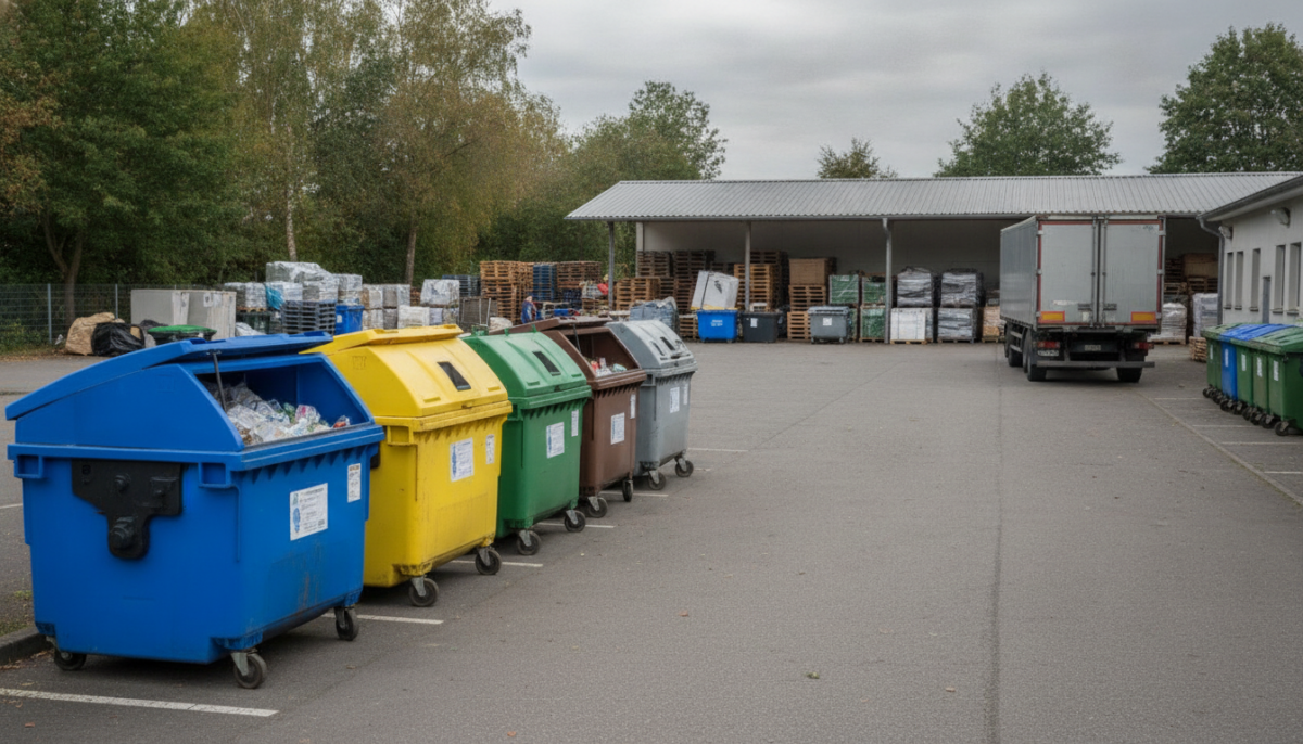 Kommunaler Wertstoffhof mit Containern