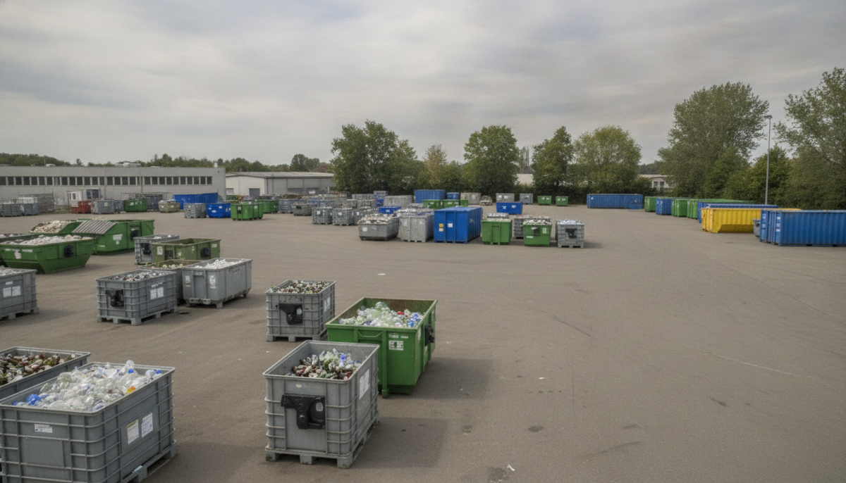 Kommunaler Wertstoffhof mit Containern