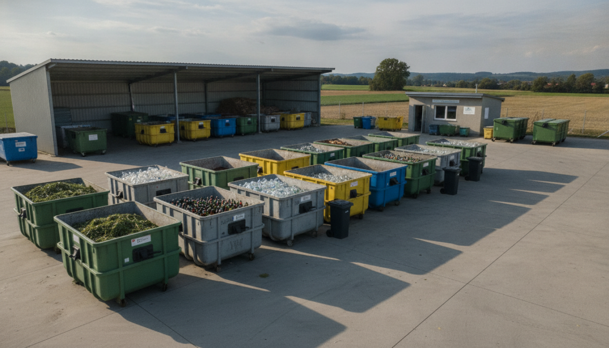 Kommunaler Wertstoffhof mit Containern