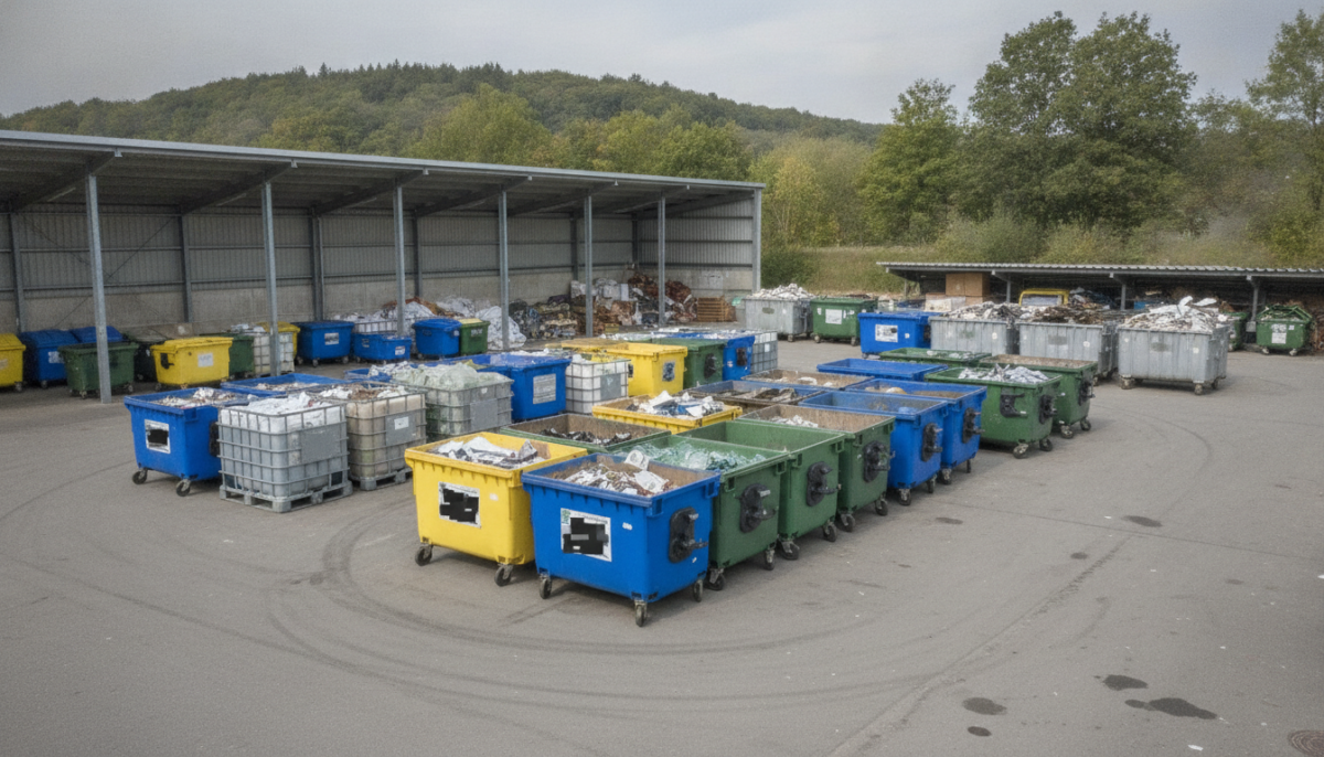 Kommunaler Wertstoffhof mit Containern