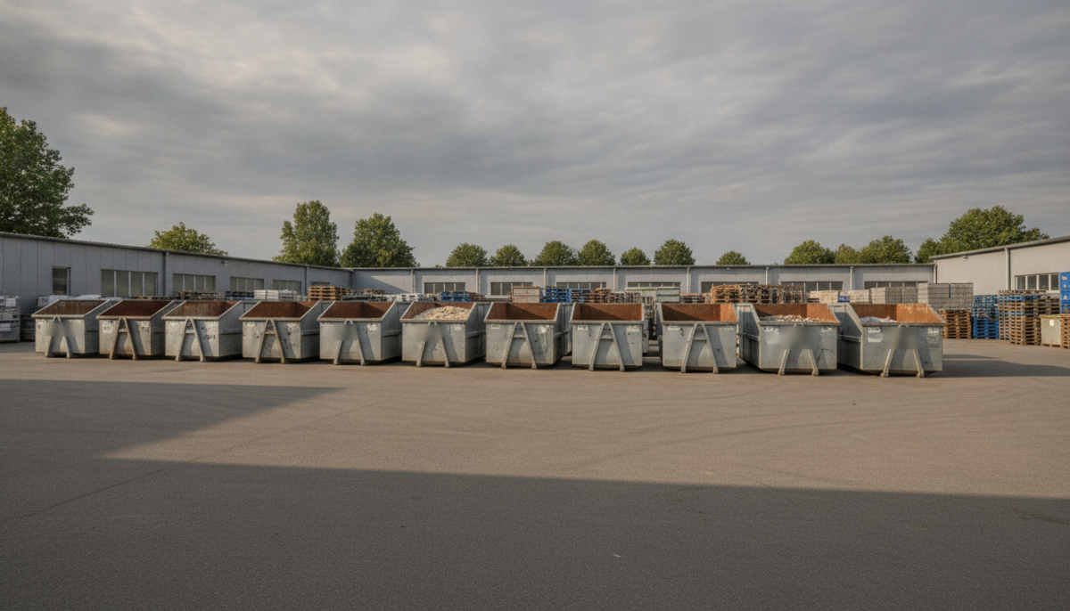 Kommunaler Wertstoffhof mit Containern