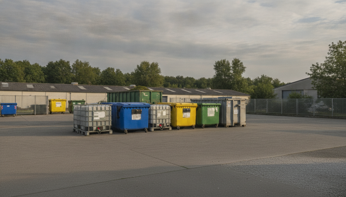 Kommunaler Wertstoffhof mit Containern