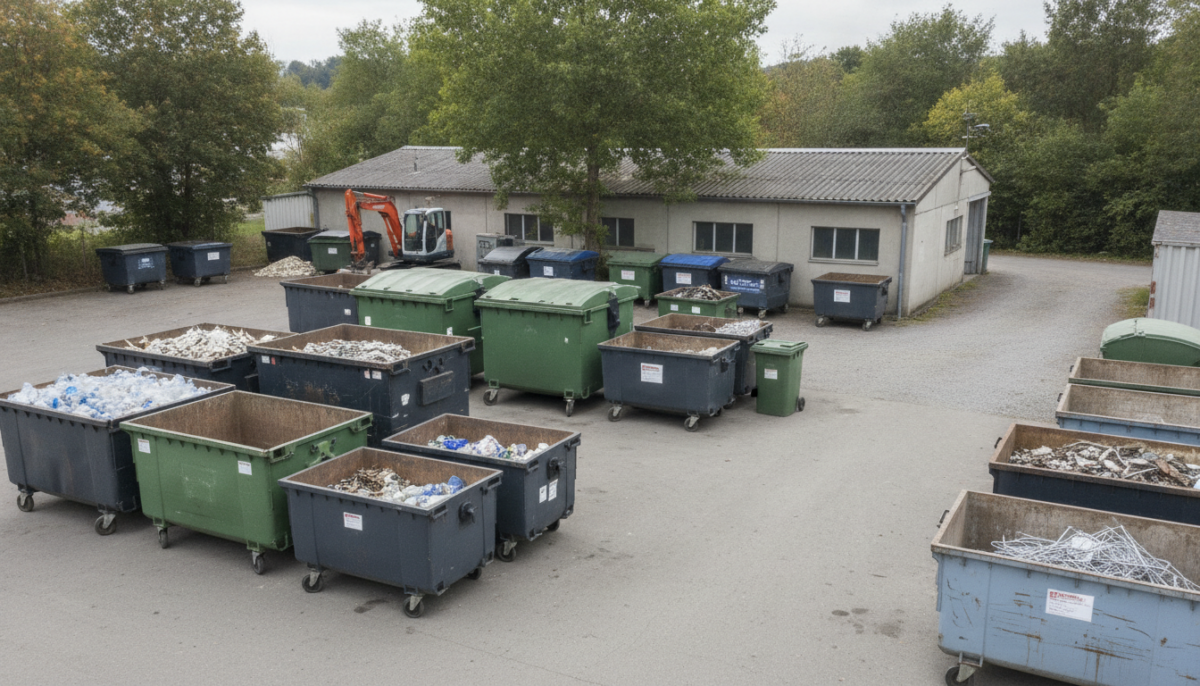 Kommunaler Wertstoffhof mit Containern