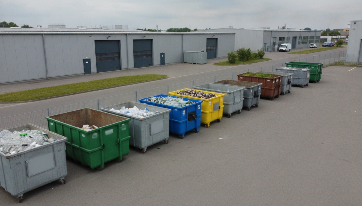 Kommunaler Wertstoffhof mit Containern