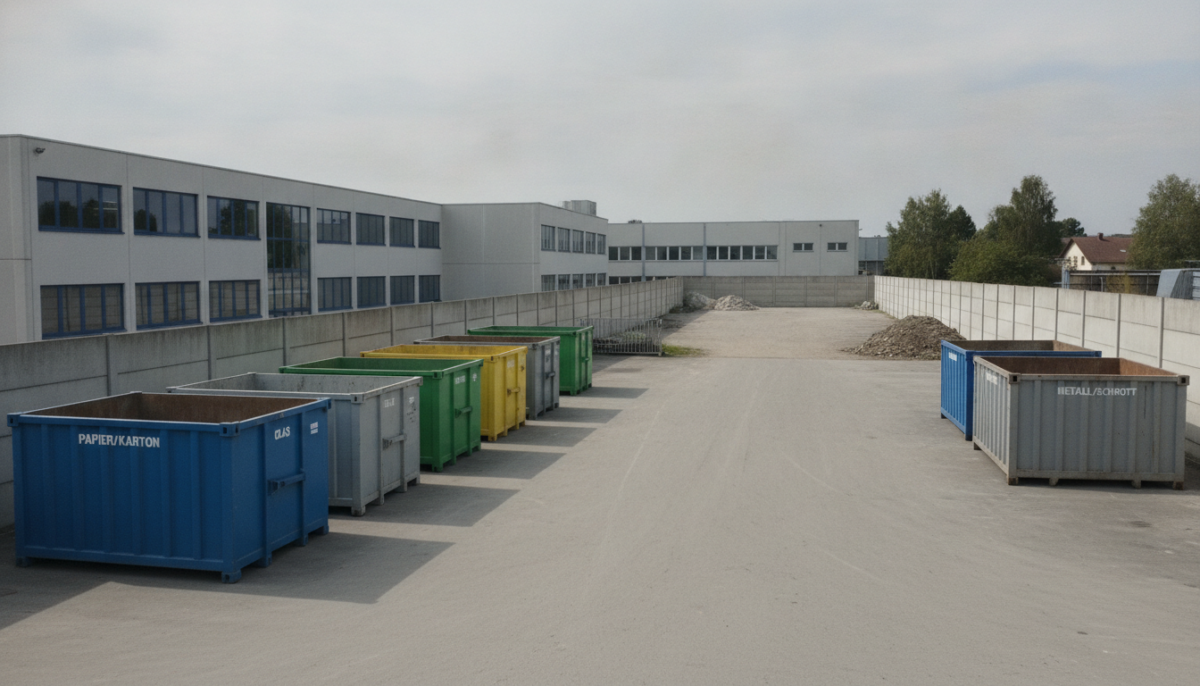 Kommunaler Wertstoffhof mit Containern