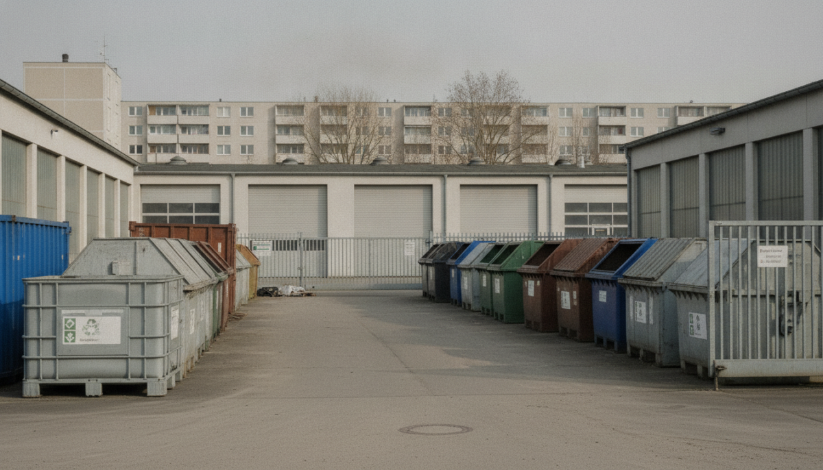 Kommunaler Wertstoffhof mit Containern