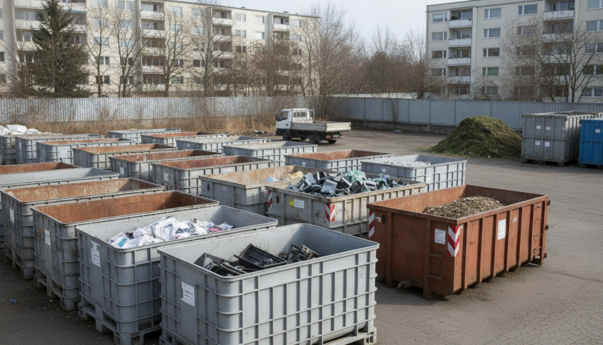 Kommunaler Wertstoffhof mit Containern