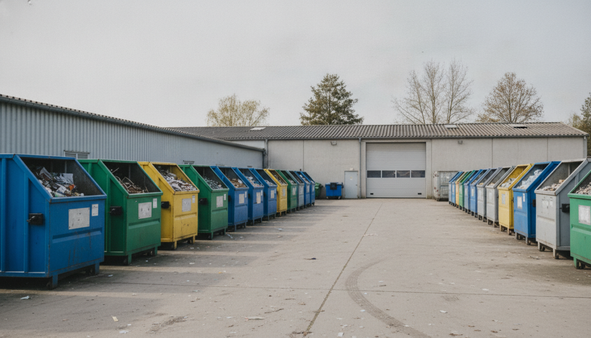 Kommunaler Wertstoffhof mit Containern