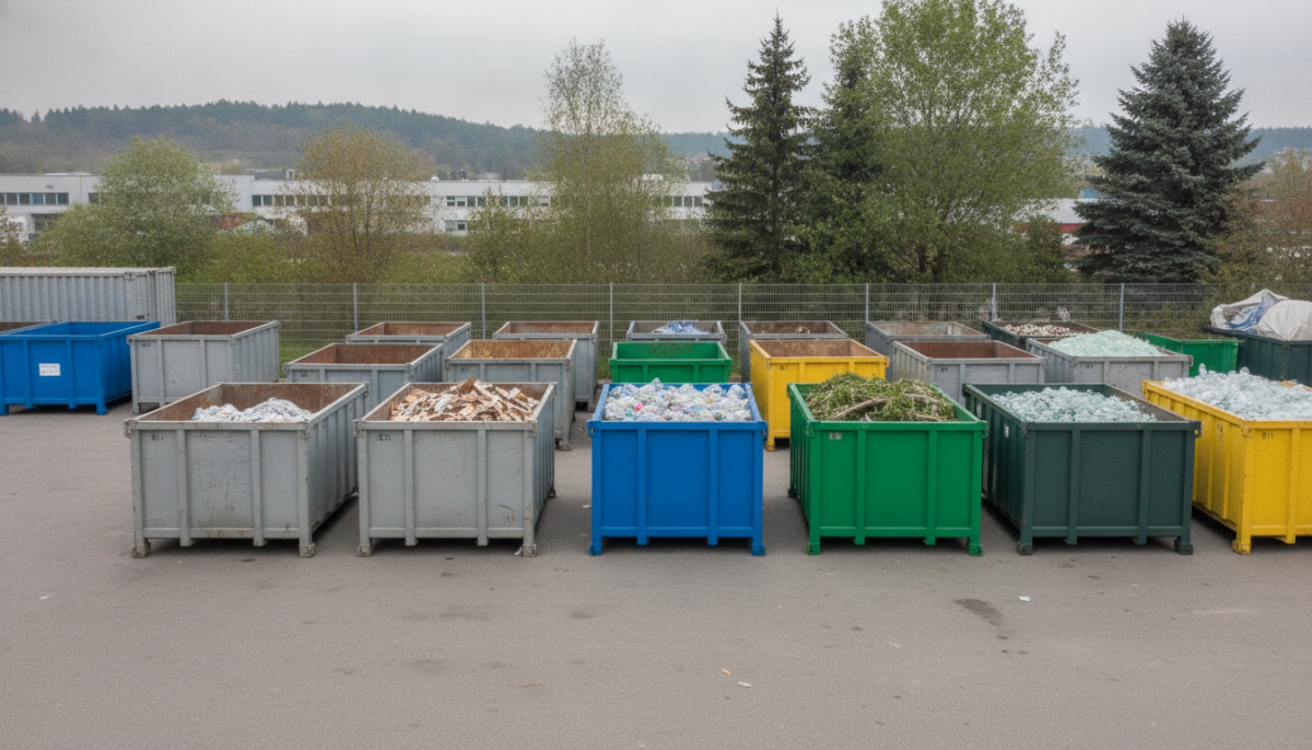 Kommunaler Wertstoffhof mit Containern