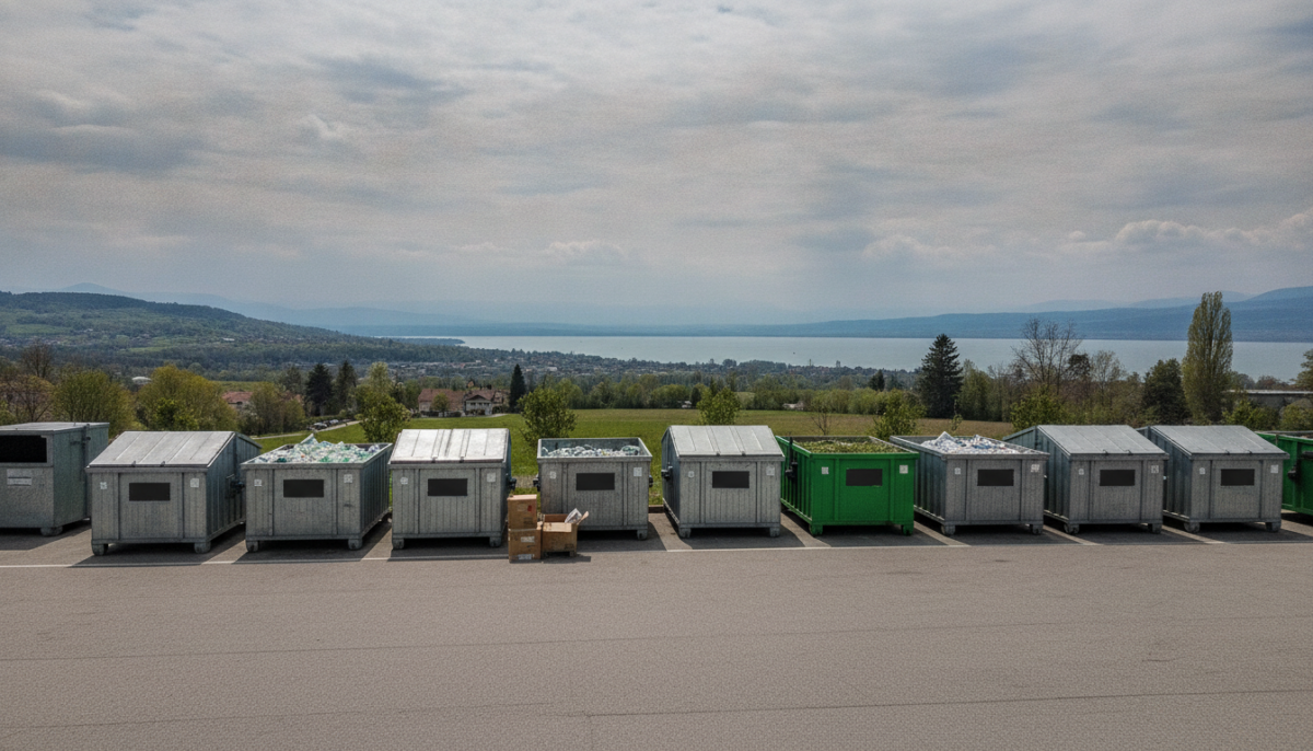Kommunaler Wertstoffhof mit Containern