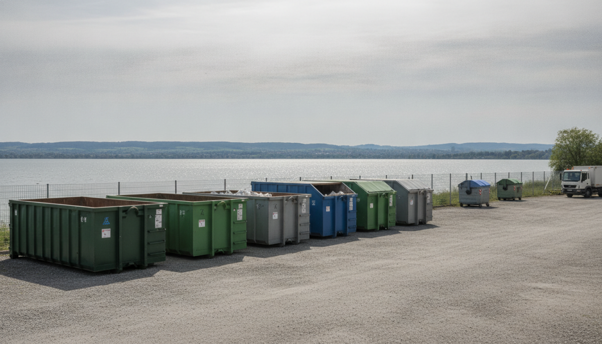Kommunaler Wertstoffhof mit Containern