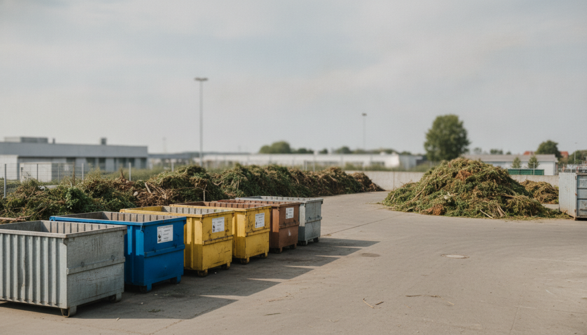 Kommunaler Wertstoffhof mit Containern