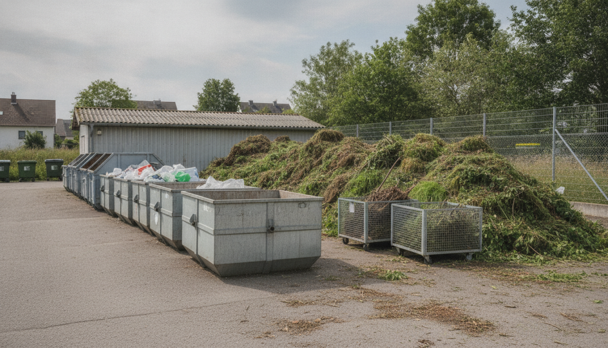 Kommunaler Wertstoffhof mit Containern
