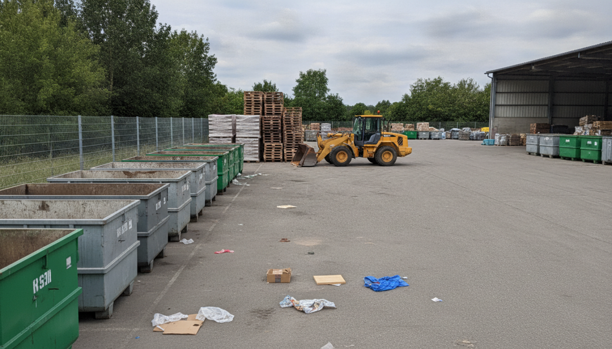 Kommunaler Wertstoffhof mit Containern