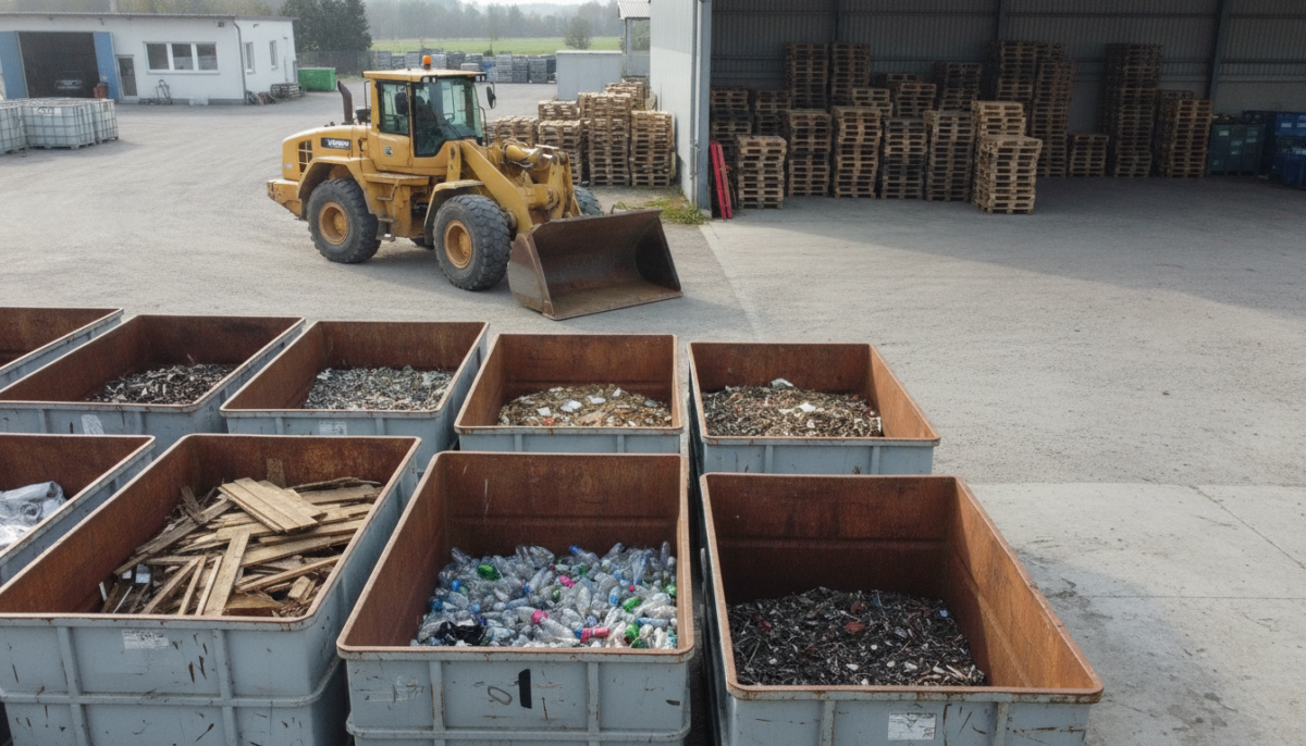 Kommunaler Wertstoffhof mit Containern