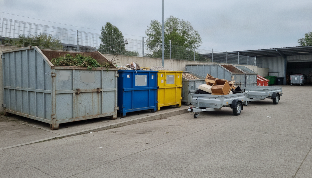 Kommunaler Wertstoffhof mit Containern