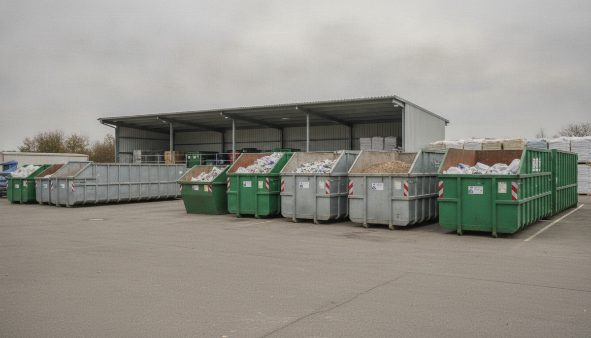 Kommunaler Wertstoffhof mit Containern