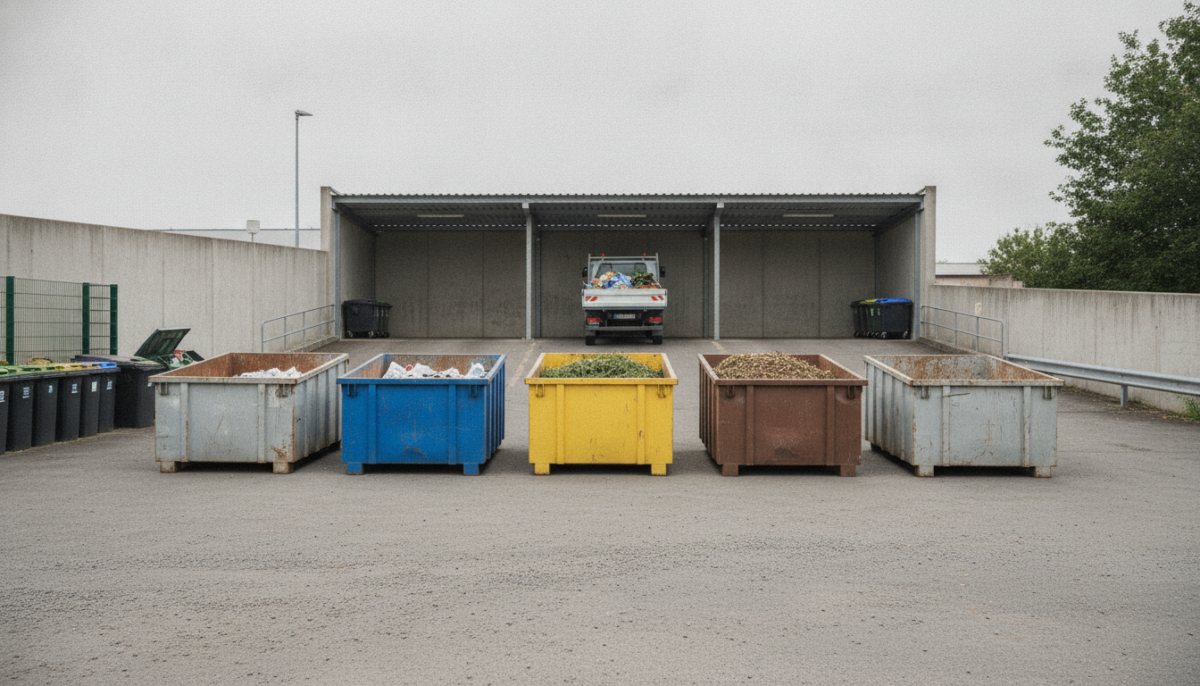 Kommunaler Wertstoffhof mit Containern