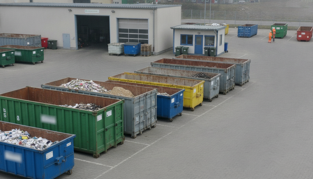 Kommunaler Wertstoffhof mit Containern